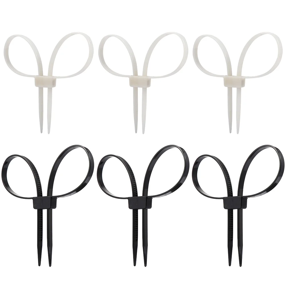 

6pcs Cable Zip Ties Black White Heavy Duty Wire Ties Binding Fixing Construction Mine Ship Electricity Computer