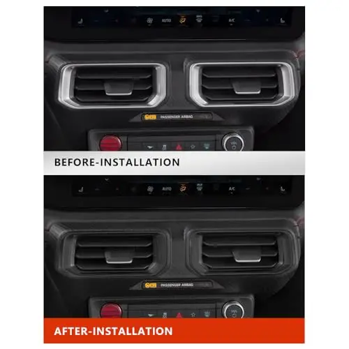 

Center Console Air Vent Trim Sticker Cover For Ford Mustang 2024–2026 Matte Black Finish