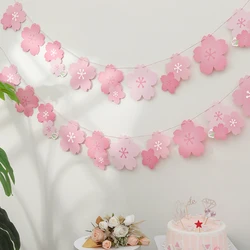 1PC Cherry Blossom Pink Flag Party Decoration Room Wall Layout