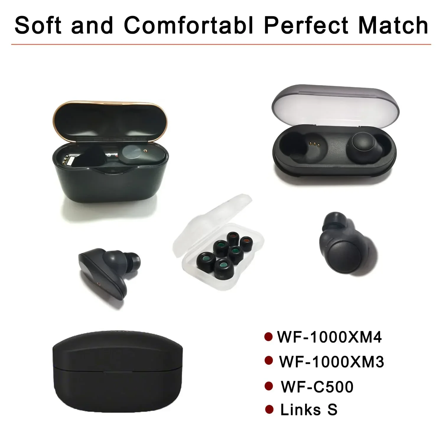 Puntas de espuma viscoelástica para auriculares Wf-1000xm3 Wf-1000xm4, almohadillas intrauditivos con reducción de ruido, reemplazo de cubiertas para los oídos