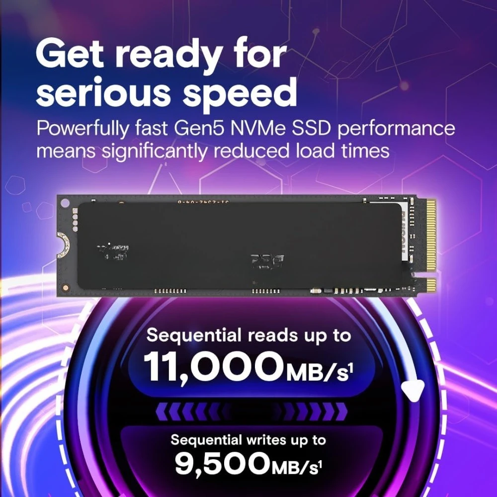 US Shipping PCIe Gen5 NVMe 2TB SSD 10000MB/s TLC NAND for Laptop Desktop PC Gaming Creative Work Solid State Drive