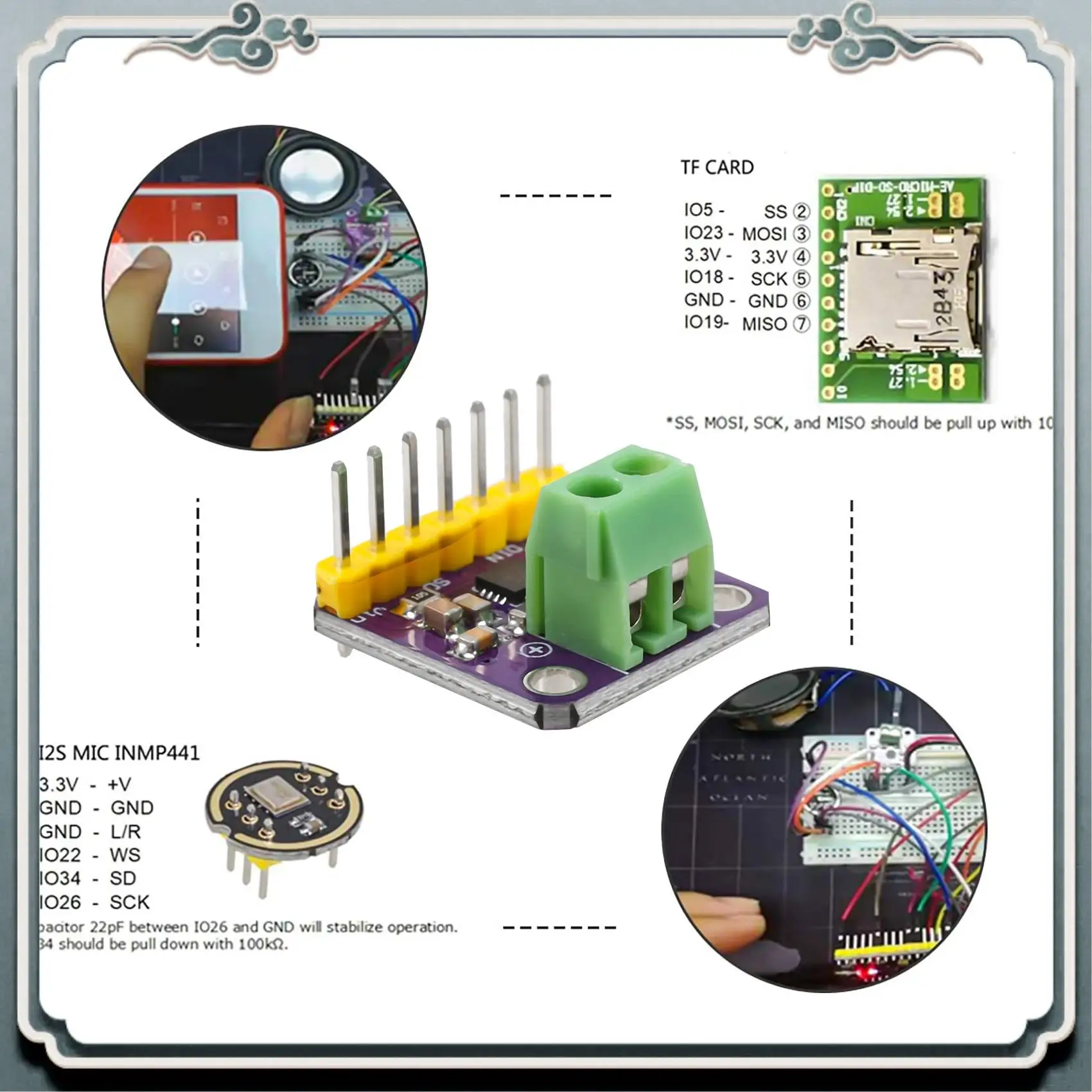 Picture 6: Premium Max98357 I2S 3W Class D Amplifier Breakout Interface Dac Decoder Module Filterless Audio Board For Raspberry Pi Esp32