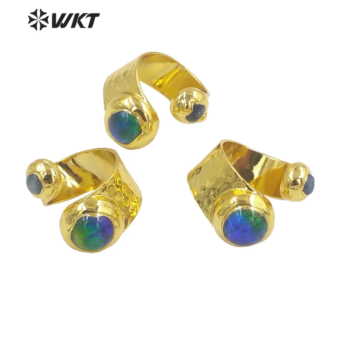 WT-R481   Beautiful Style Blue Murano & Kyanite Women Accessory Ring 18K Gold Plated  jewelry  Hot SALE Jewelry Attractive