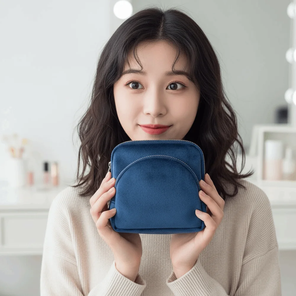 Magnetic Detachable Magnetic Jewelry Case Two in One Double Layer Detachable Velvet Pouch Secure Zipper Soft Velvet