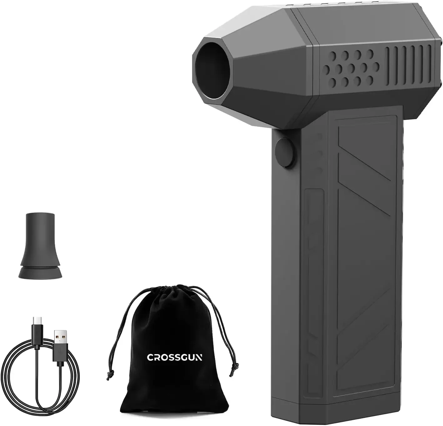 CROSSGUN X3 TurboJet 130000RPM Elektryczny Odkurzacz Powietrzny - Przenośny, Ręczny do Czyszczenia PC/Klawiatury/Samochodu, Akumulator