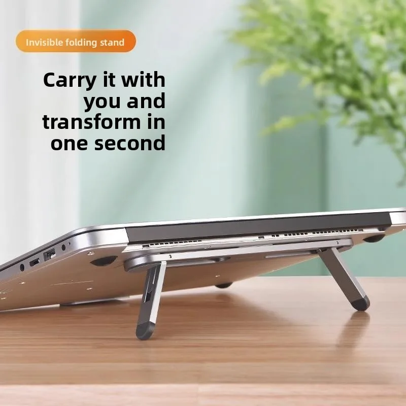 All-in-One Super Mini Stand: Floating, Invisible & Portable. Foldable Aluminum Base for Perfect Laptop Cooling.
