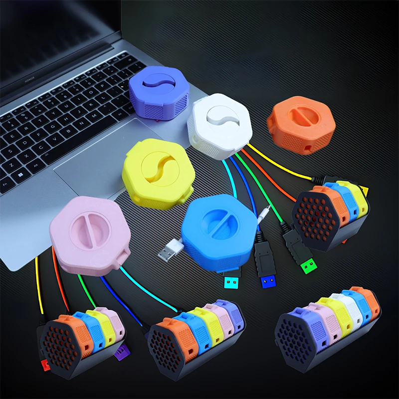 Cable Organizer Rotating Cable Winder Box Plastic Portable Wire Storage Case Phone Holder Mouse Wire Earphone Cord Storage