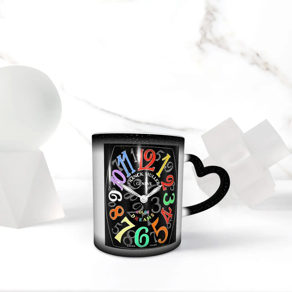 Franck Muller Color Dreams Hand Drawn Watch Face Mug Funny Ceramic Coffee Cups Tea Mugs Milk Cup Drinkware Gifts for Friends