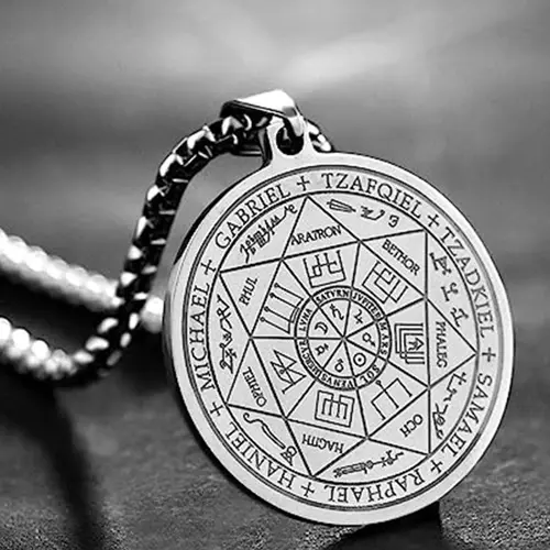 남성용 7 천사의 도장 펜던트 목걸이, 솔로몬의 도장, 영적 탈리스만 보호 부적, 스테인레스 스틸 쥬얼리  Best5