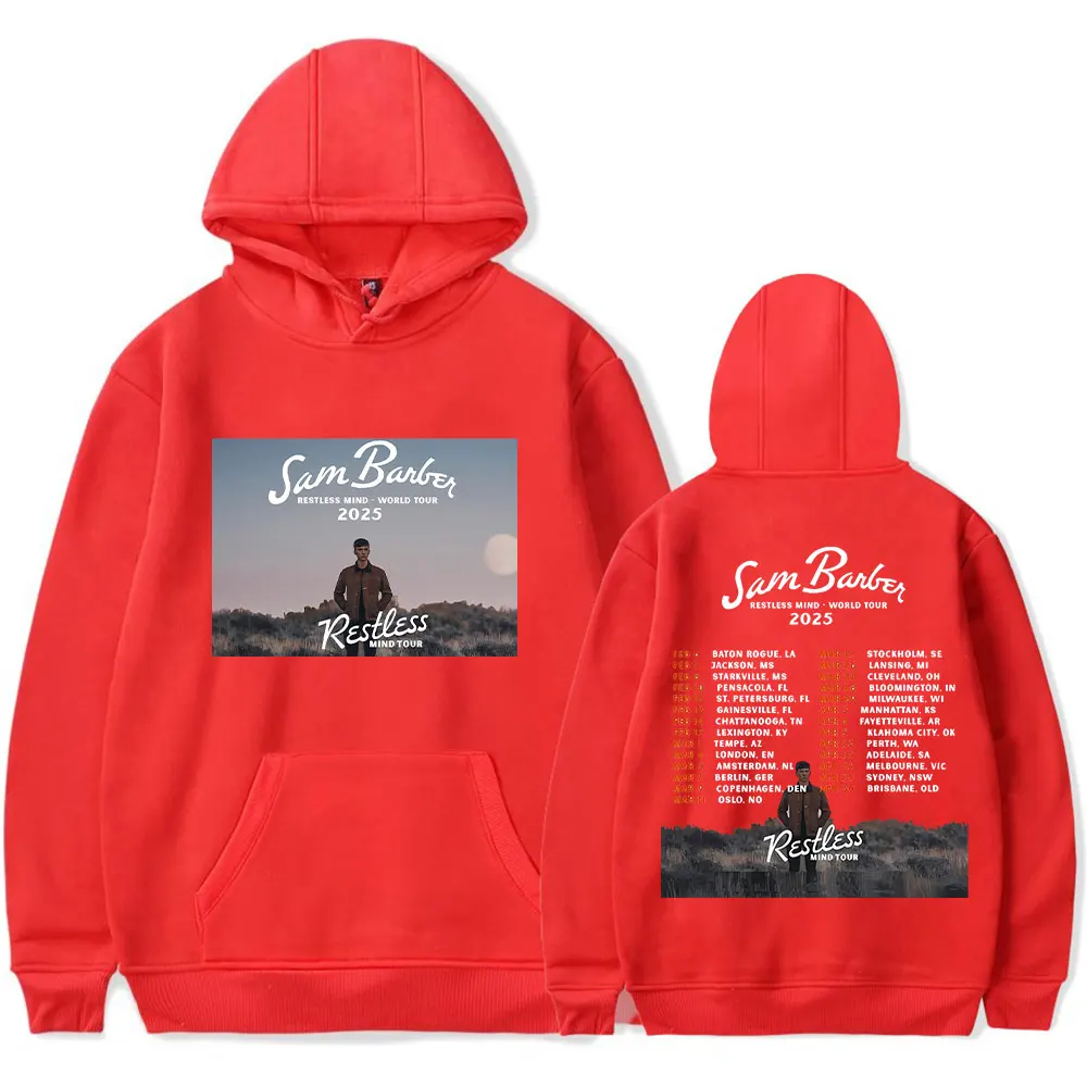 Sam Barber Merch  Restless Mind Tour  Hoodies drawstring Pocket  Sweatshirt Men/women fans Streetwear concert  pullover