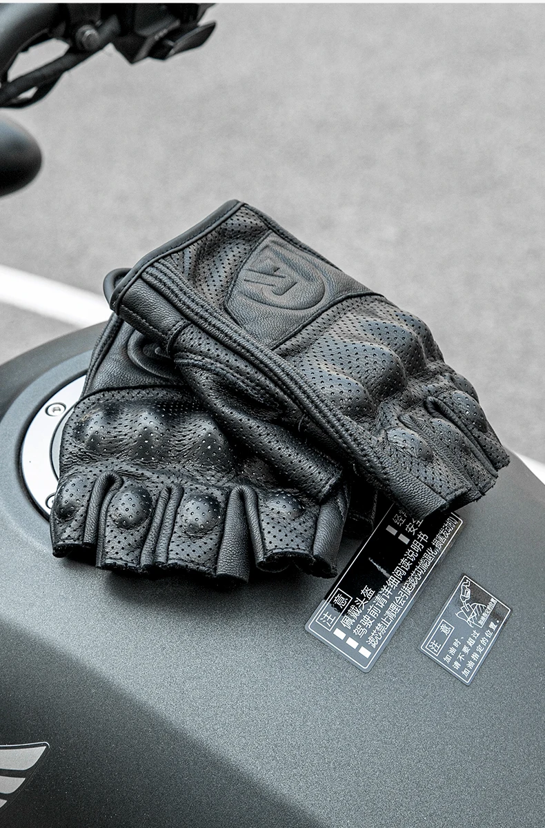 ROCKBROS Summer Motorcycle Gloves Men Women Gel Protection Leather Motorbike  Motorcross AVT Motor Motorcyclist Fingerless Gloves - AliExpress 18