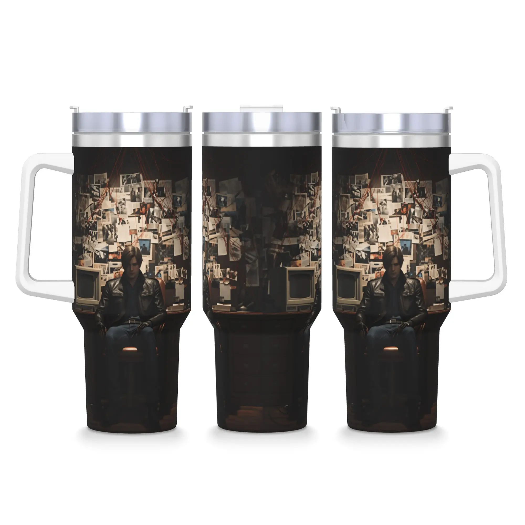 Stainless Steel Tumbler Residents Evils Mugs Cup With Straw  Travel Cold and Hot Water Bottle Heat Preservation 40oz Thermal Mug