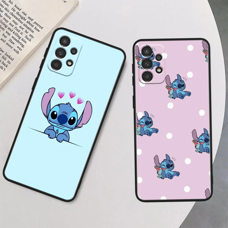 Lilo Stitch Phone Case For Samsung A22S A22 A21S A14 A13 A12 A11 A04S E A03S A02S A01 Core Black Soft Cover