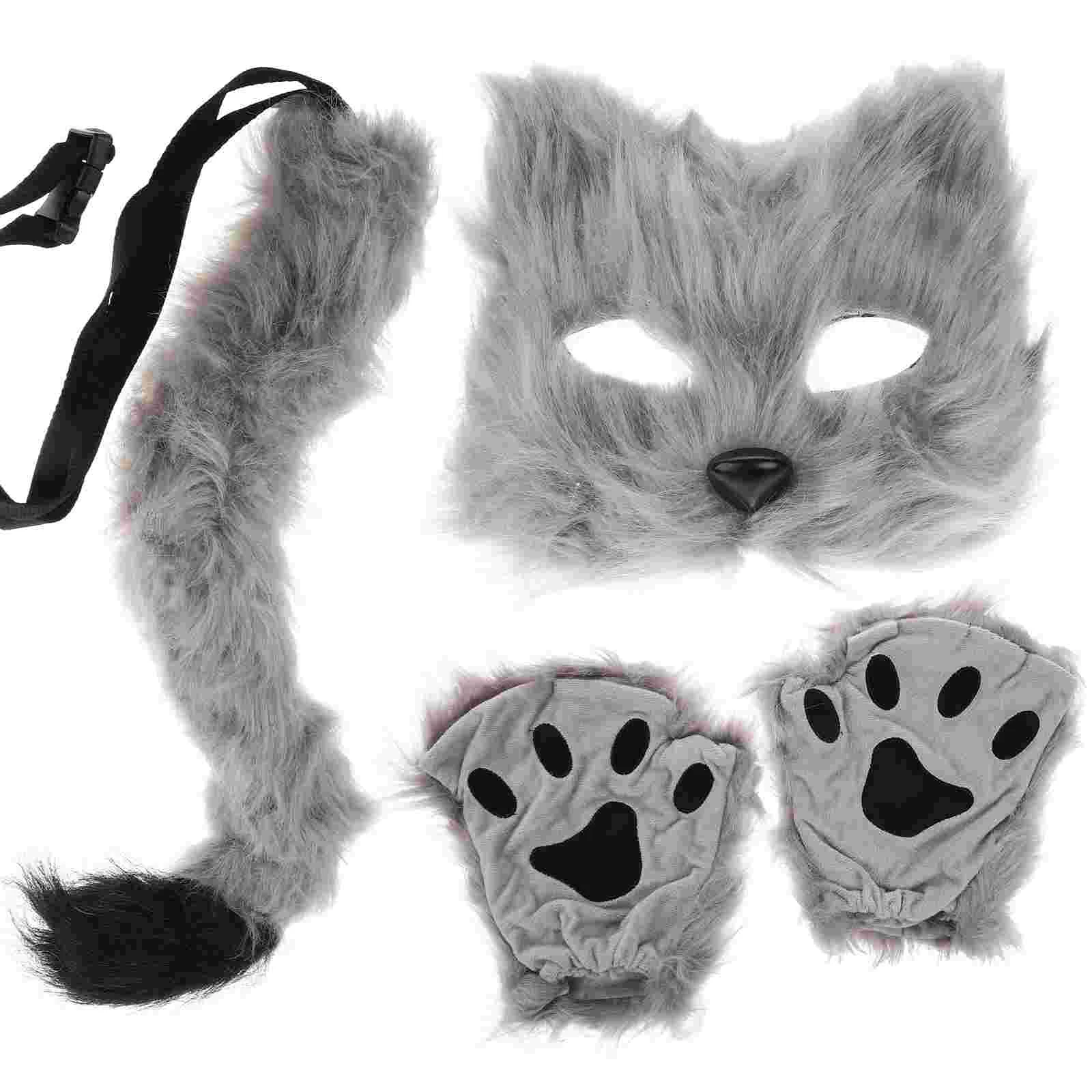 

Halloween Mask Tail Tails Costume Fox Masquerade Therain Masks Clothing Animal Cat Rat