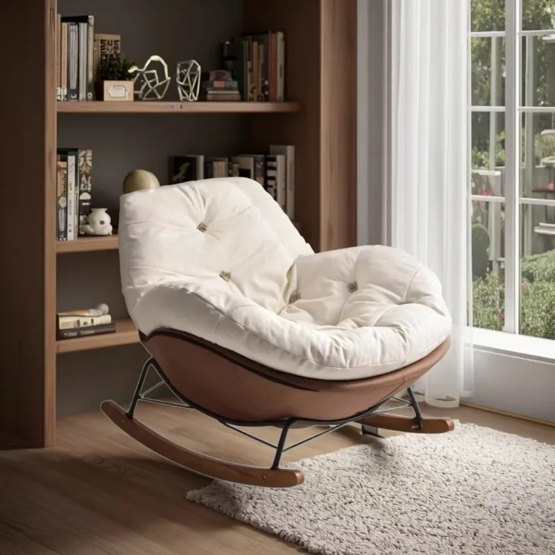 

Wabi-sabi/japandi/nordic Modern Luxury Living Room Chairs Rocking Sofa Single Lazy Reclining Chair