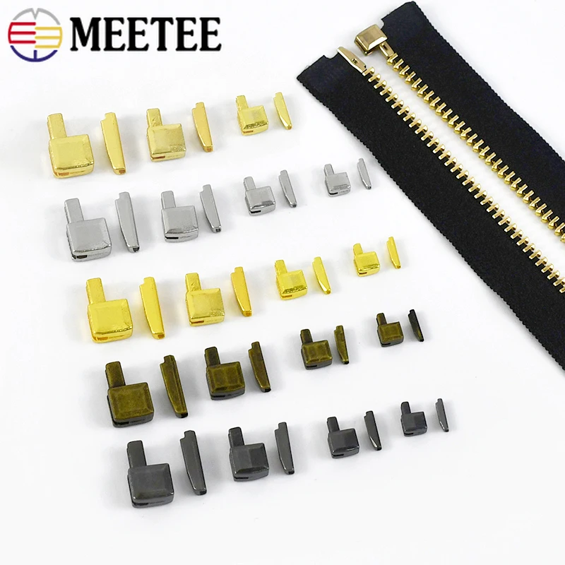 

20/50Sets 3# 5# 8#10# Metal Zipper Stopper Open-end Zippers Retainer Socket Zip End Lock Latch Repair Kits Buckles Accessories