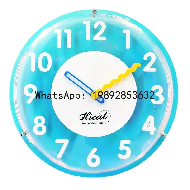 ZB creative colorful wind clock wall clock living room home bubble hanging pendulum dual-purpose Internet celebrity light
