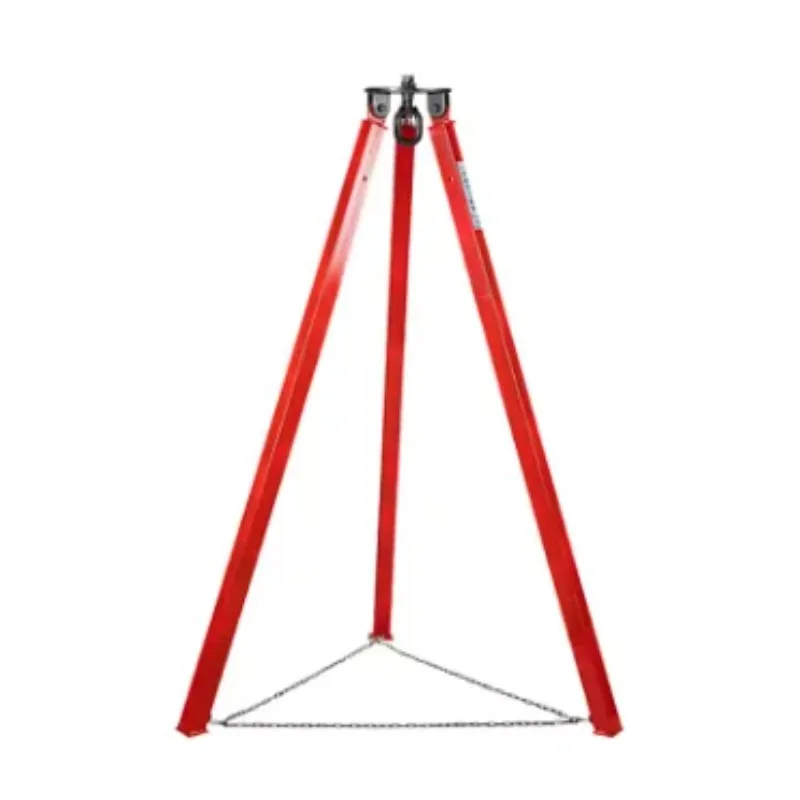 Telescopic tripod support for electric cranes lifting triangle brackets and hand-operated crane brackets