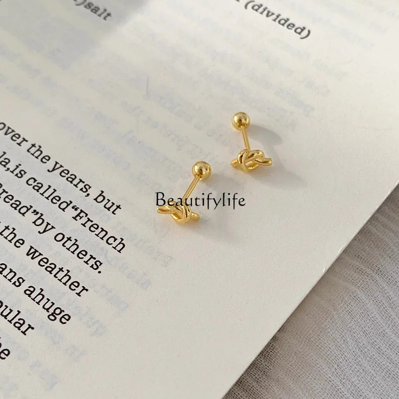 

Minimalist gold knot, advanced sense, exquisite and versatile temperament, ear hole screws