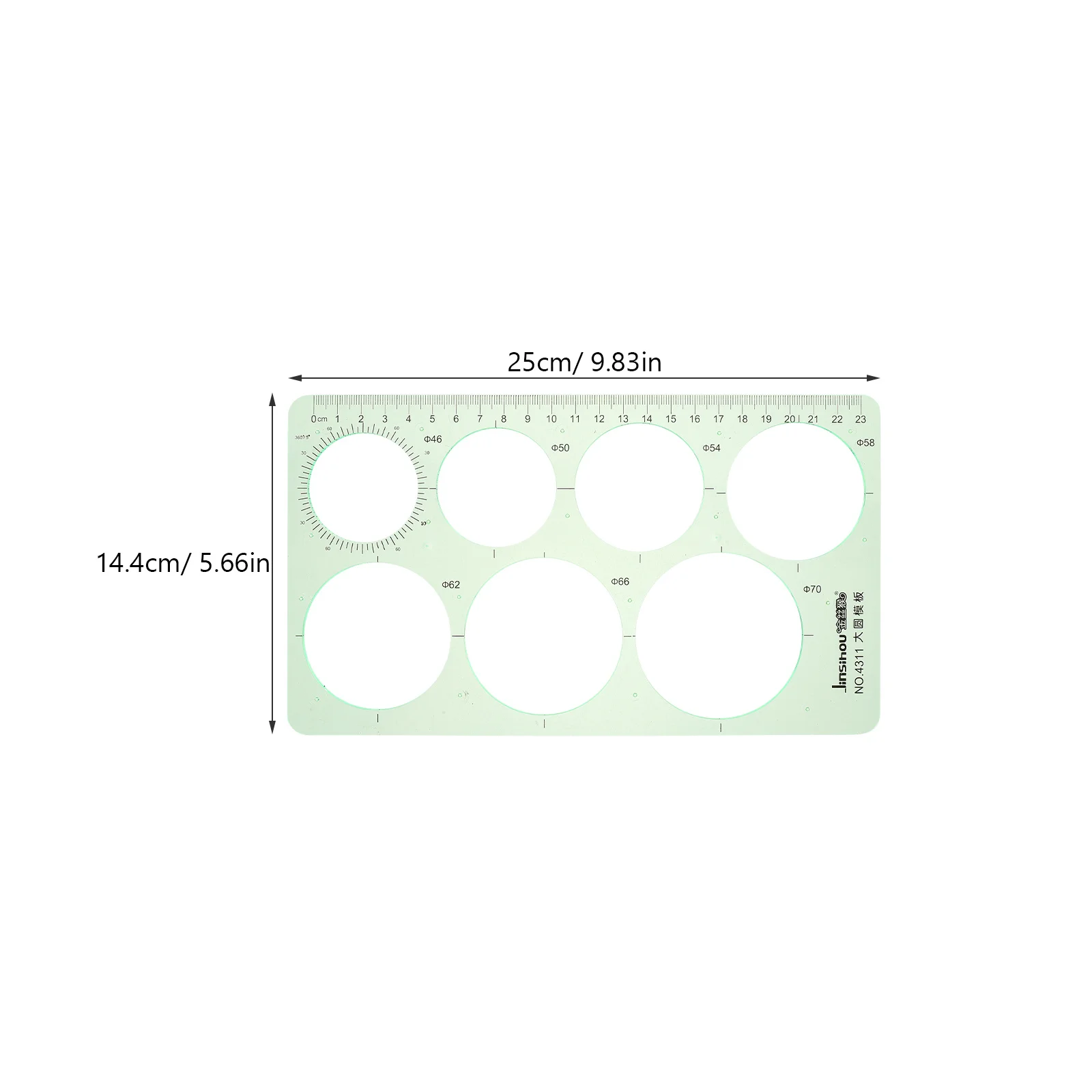 4Pcs Geometric Drawing Templates Rulers Premium Plastic Lightweight Multiuse Measuring Tools Architect Students Kids