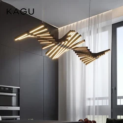 Modern Nordic LED Pendant Lamp Restaurant Kitchen Meeting Room Office Lighting Fishbone Chandeliers Personality Hanging Light