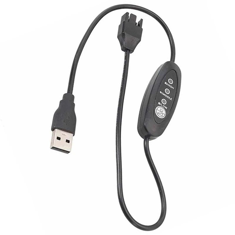 Kabel kipas Boost USB ke 12V, kabel kipas Boost USB ke 4 Pin dapat disesuaikan, 3 gir kecepatan dapat disesuaikan, kabel kipas sasis USB ke 12V