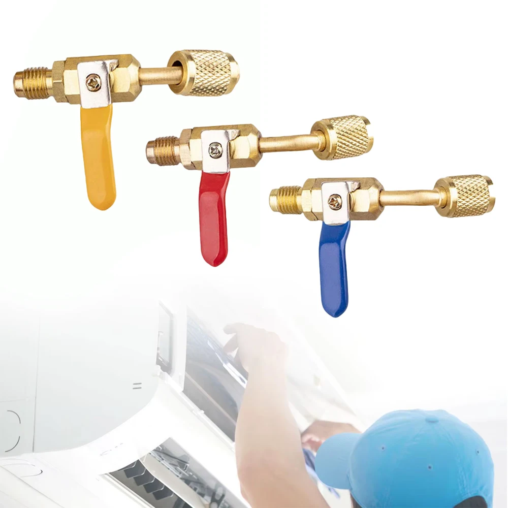 

Liquid Adapter Ball Valve Hand Tool Parts Connector Shut Off Valve Lightweight Air Conditioning Valve