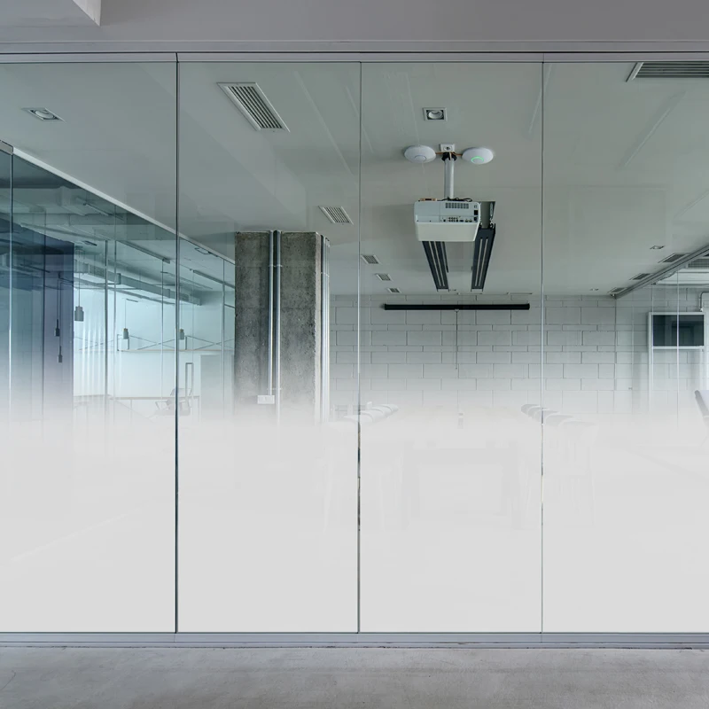 Self Adhesive White Fog Gradient Window Film Semi-Privacy Window Professional Decorative Glass Film for Home and Office