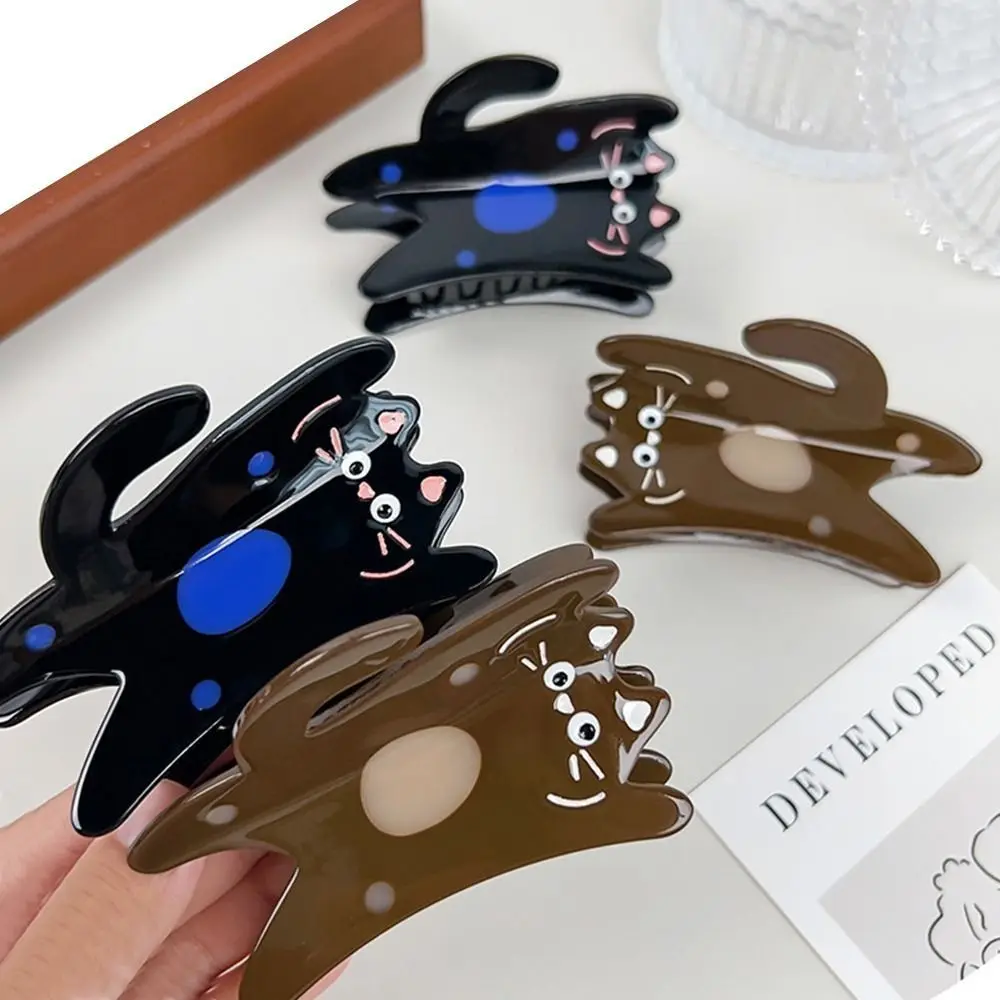 Pinza para el pelo de gatito de ácido acético para mujer, Clip personalizado de estilo coreano con forma de gato y tiburón, accesorios para el cabello, tocado, pinzas para el pelo