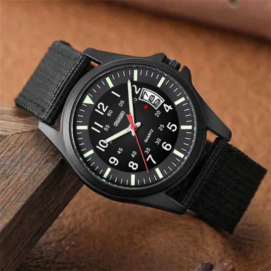 Fashion Mens Calendar Watches  Hands Clock Luxury Military Sports Quartz Wristwatch Men Casual Nylon Watch