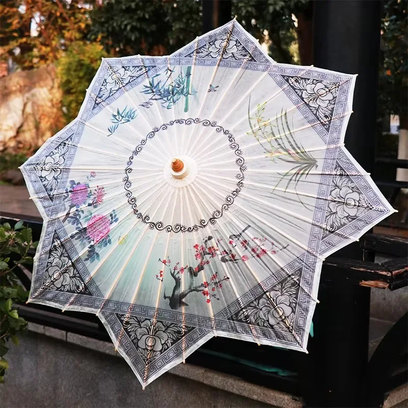 

Lotus DD4057 wedding parasol Chinese traditional octagonal waterproof oil-paper umbrella party manual control