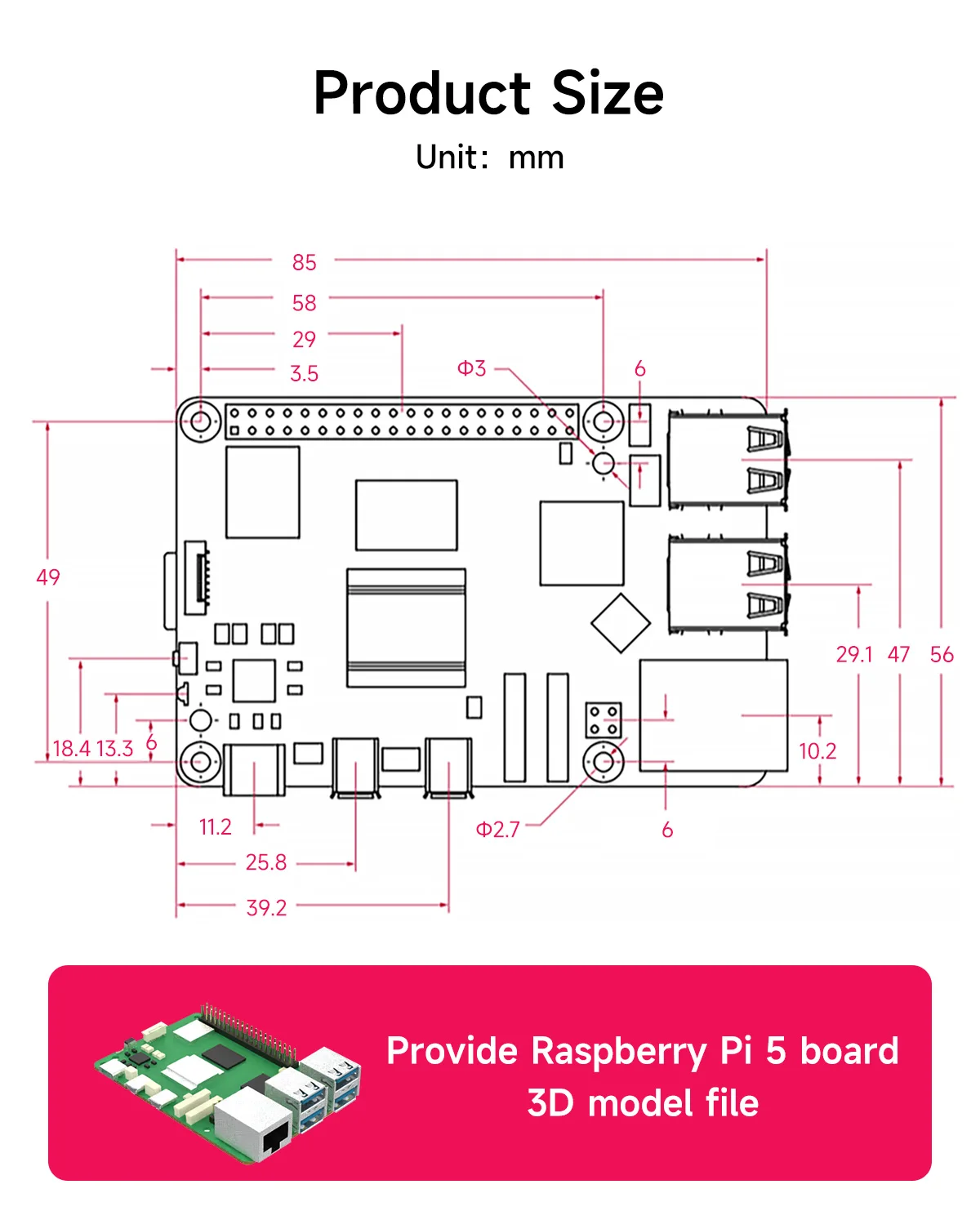 Original Raspberry Pi 5 1G 2G 4G 8G 16G RAM Entwicklungsboard KI Großes Sprachmodell-Kit Gehäuse Lüfter Netzteil Zubehör – Detail 25
