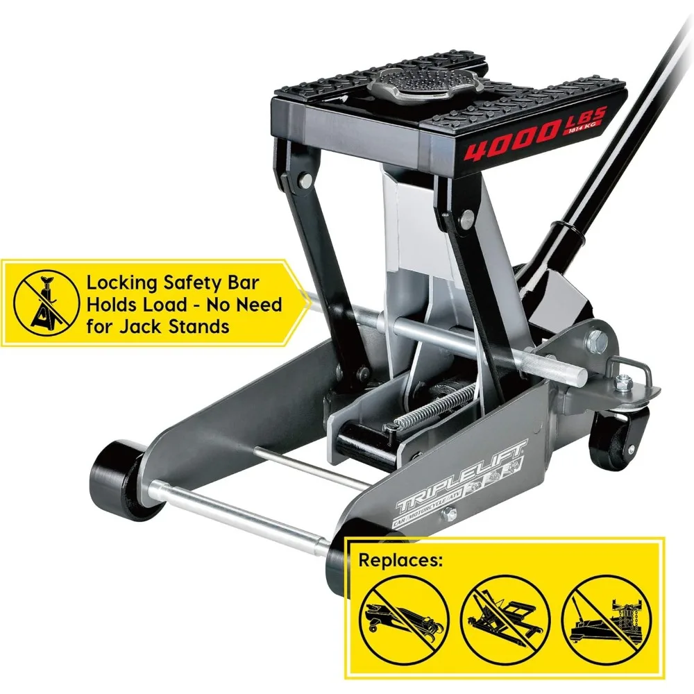 Dual-Purpose 2-Ton Capacity Floor Jack for Vehicles and Equipment with Safety Features