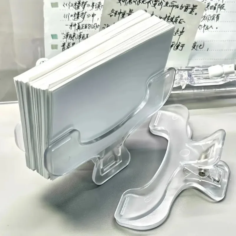 Clip de libro transparente para PC, Clip de lectura, accesorios de escritorio Kawaii fijos para evitar que el giro de página, Clips de carpeta esmerilados transparentes