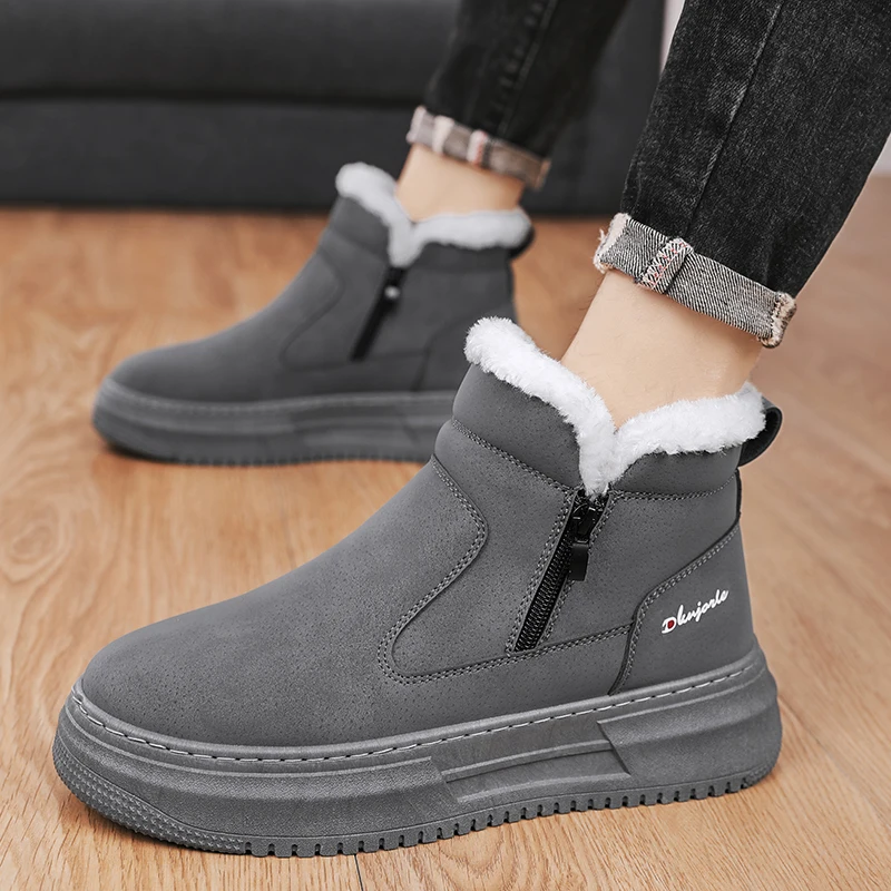 Winter High Top Keep Warm Shoes Good Quality Waterproof Upper Plush Shoes Anti Slip Cotton Snow Boots Unisex Shoes