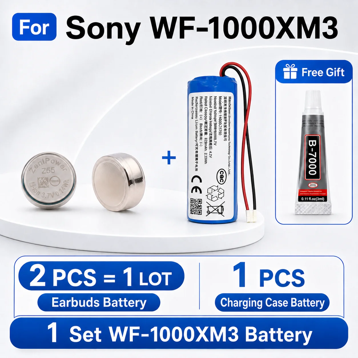 Z55 Z55H Battery for Sony WF-1000XM4 WF-1000XM3 TWS Earbuds Charging Case Repair Parts