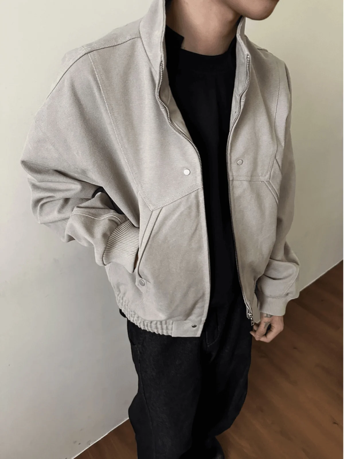 

Cleanfit Harington Waed Canvas Jaet Men's Spring Autumn American Retro Workwear Outerwear Loose Fit No Ironing Required