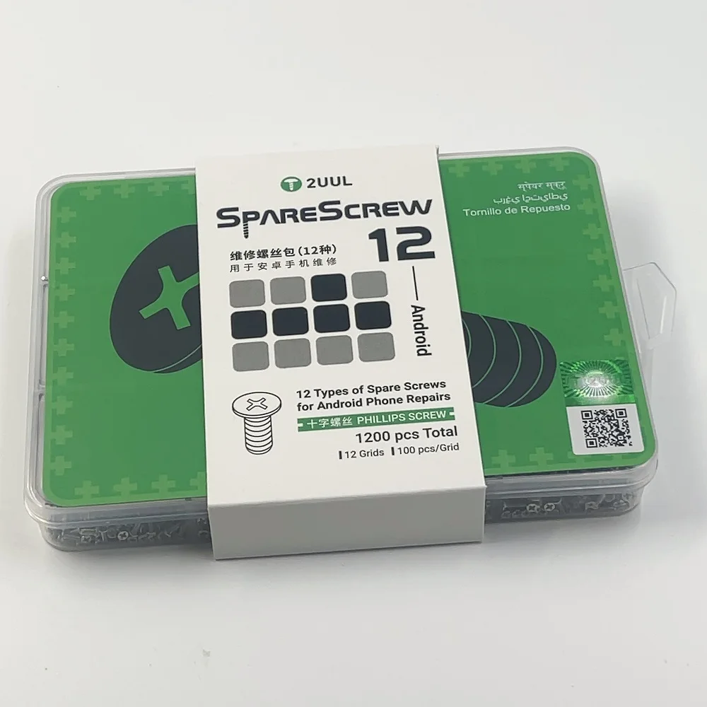 2UUL SC12 SpareScrew12 Android Phone Repair Special Cross Screw Pack With 98% Android Phones 12 Types 1200 Pieces/box