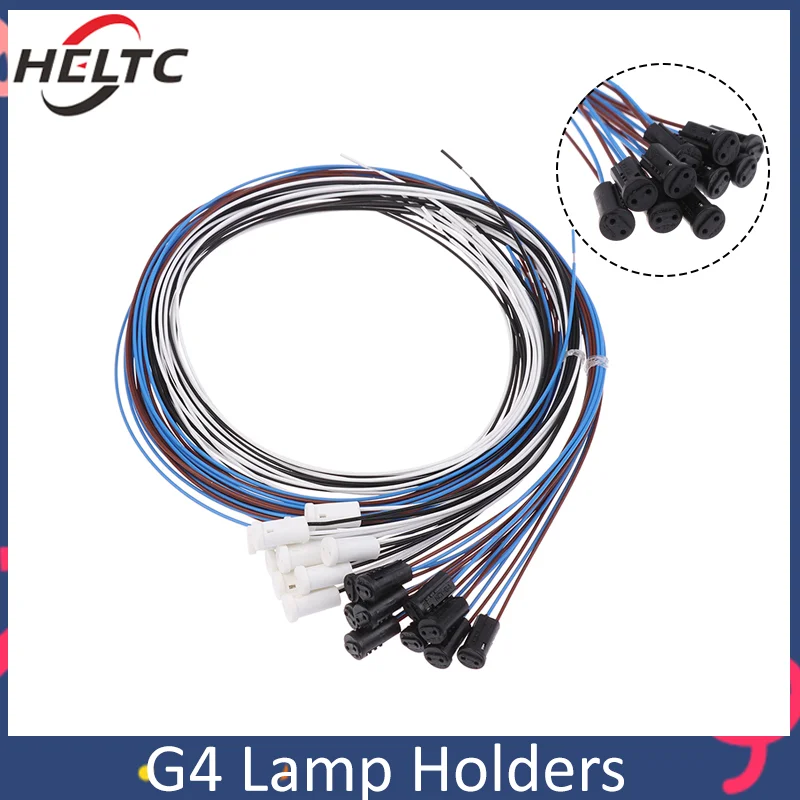

10Pcs 60CM Length G4 Lamp Socket Stable Inner Wire Miniature LED Crystal Lamp Holder Light Bulb Halogen Light Bulb Base