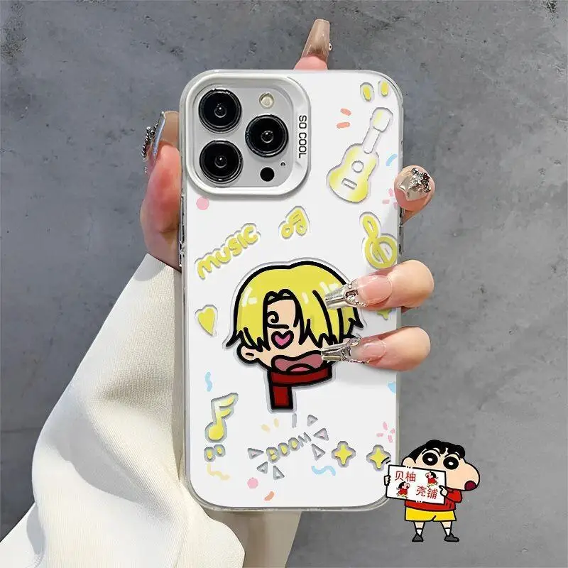 Integrated Phone Case Shell Color Silver Suitable for Iphone 16 17 Men's and Women's Gift Cartoon Anime Phone Case Anti Drop New