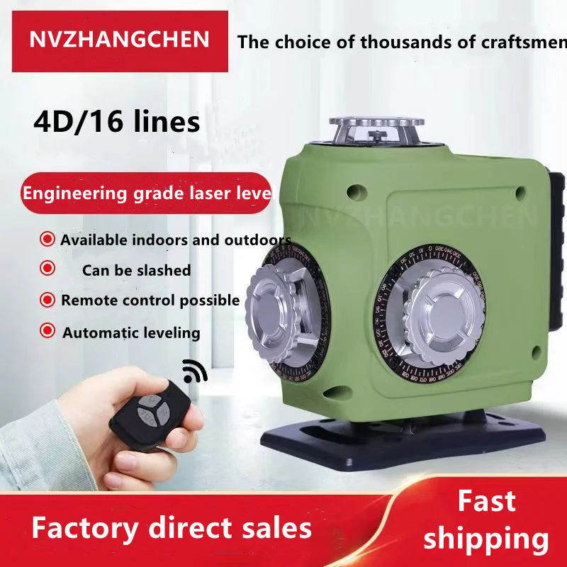 12/16 linee 3D/4D Livello Laser Linea Verde Autolivellante 360 Orizzontale E Verticale Croce Super Laser Potente Livello Laser Verde