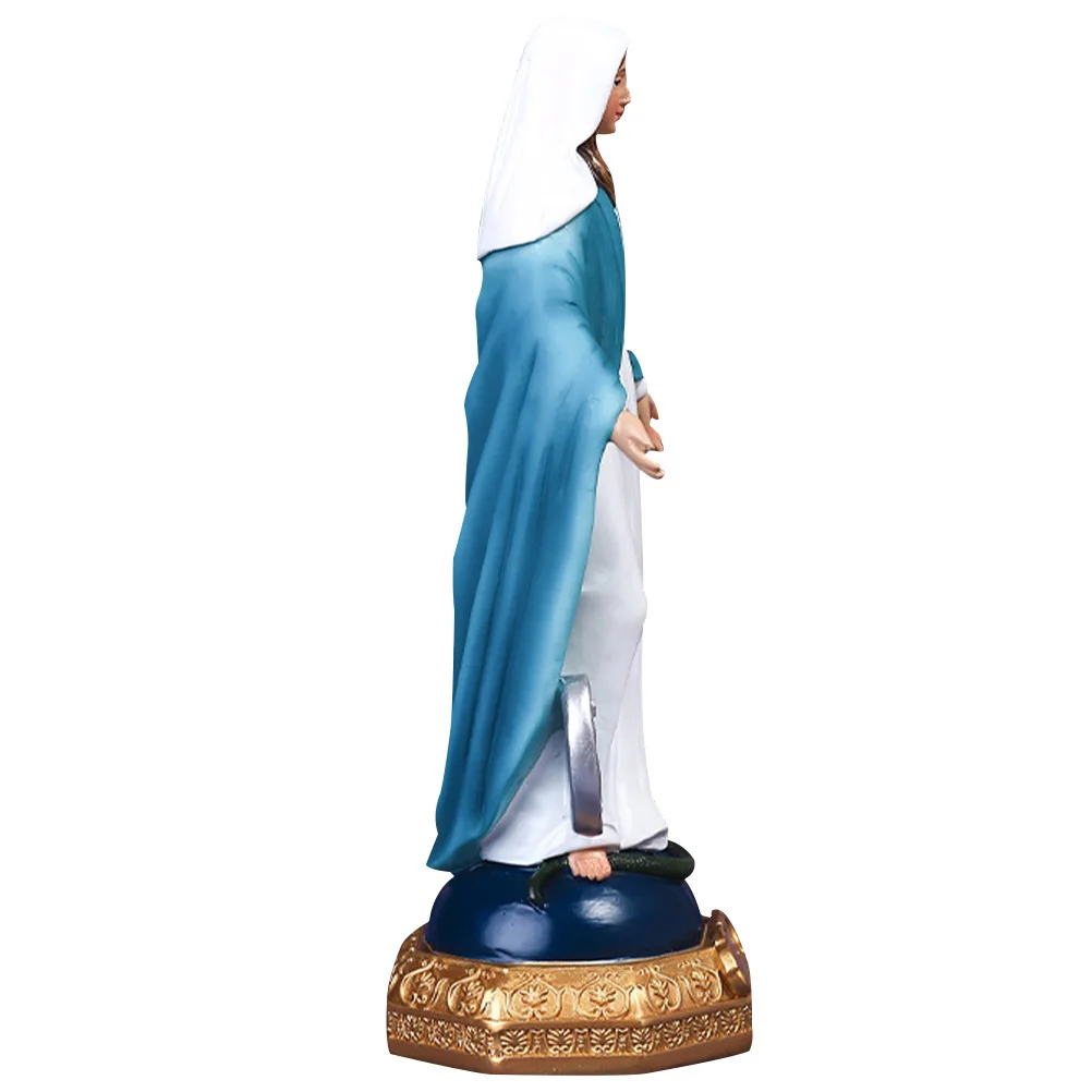 

Virgin Mary Resin Statue Exquisite Desktop Decoration Catholicism Ornament Adornment Goddess Mary Statue