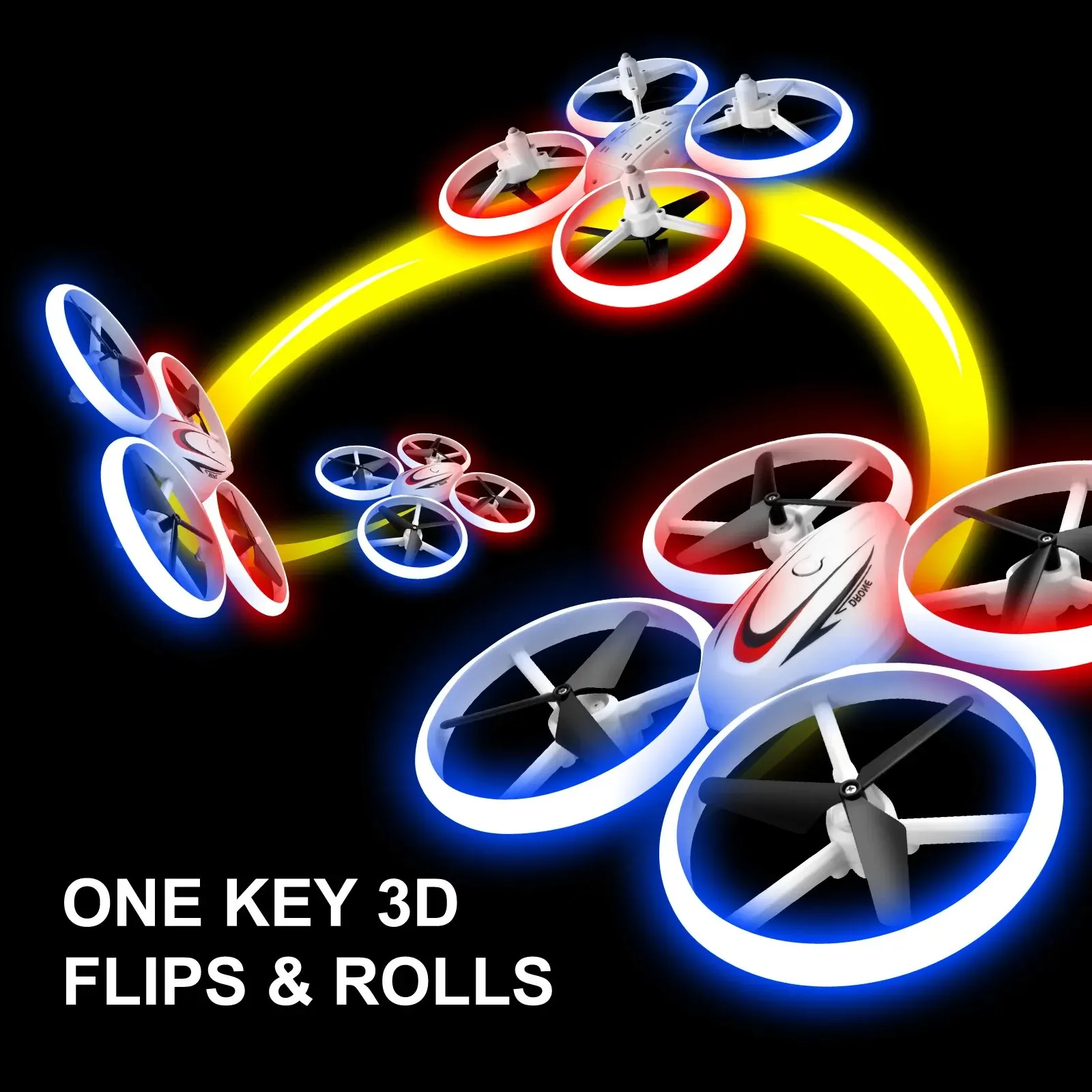 Mini RC Drone com LED intermitente, Quadcopter Profissional, Modo Sem Cabeça, Altura Fixa, UFO Drone Brinquedos para Meninos, Novo