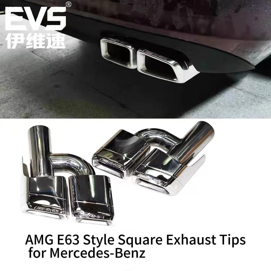 For 2011-2018 Mercedes-Benz CLS-Class W218 Exhaust Pipe Upgrade CLS AMG 63 Quad Out Square Muffler Tip Nozzle