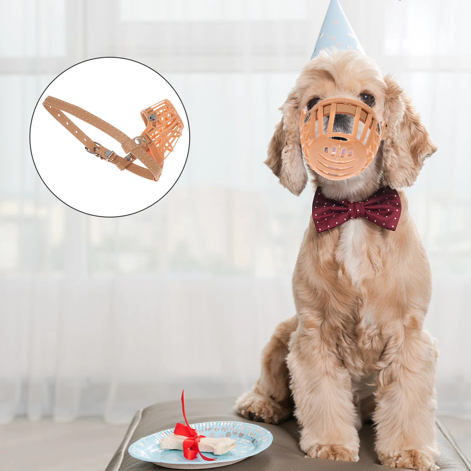 Cesta de plástico para cachorros y perros, bozal de entrenamiento ajustable, tamaño Xs, antimordidas, antiladridos, Control de protección de bozal para perros