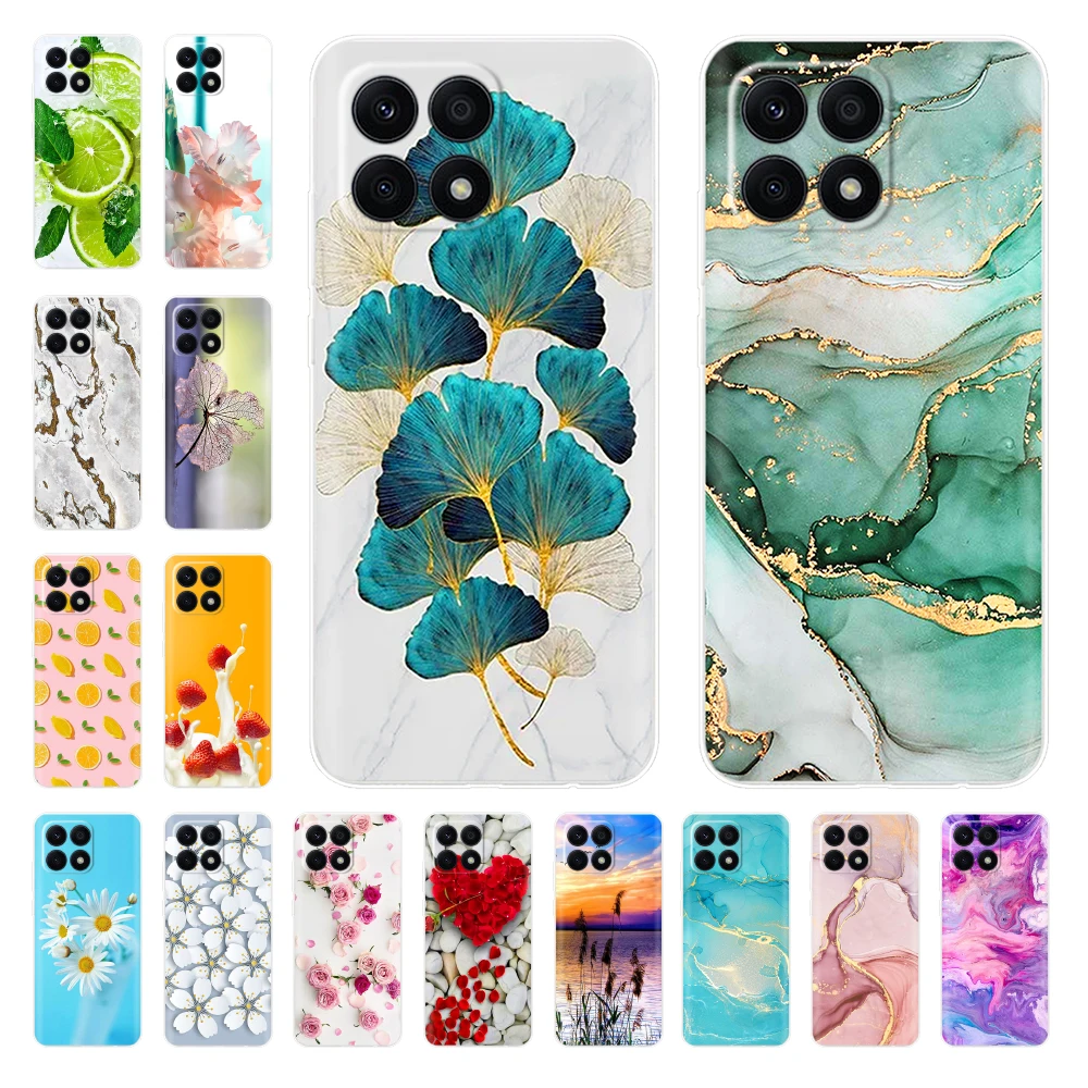 For Honor X8b Case Luxury Pattern Painted Soft Clear Silicone Full Protection Phone Cover For Honor X8b x8a HonorX8b 4G Fundas