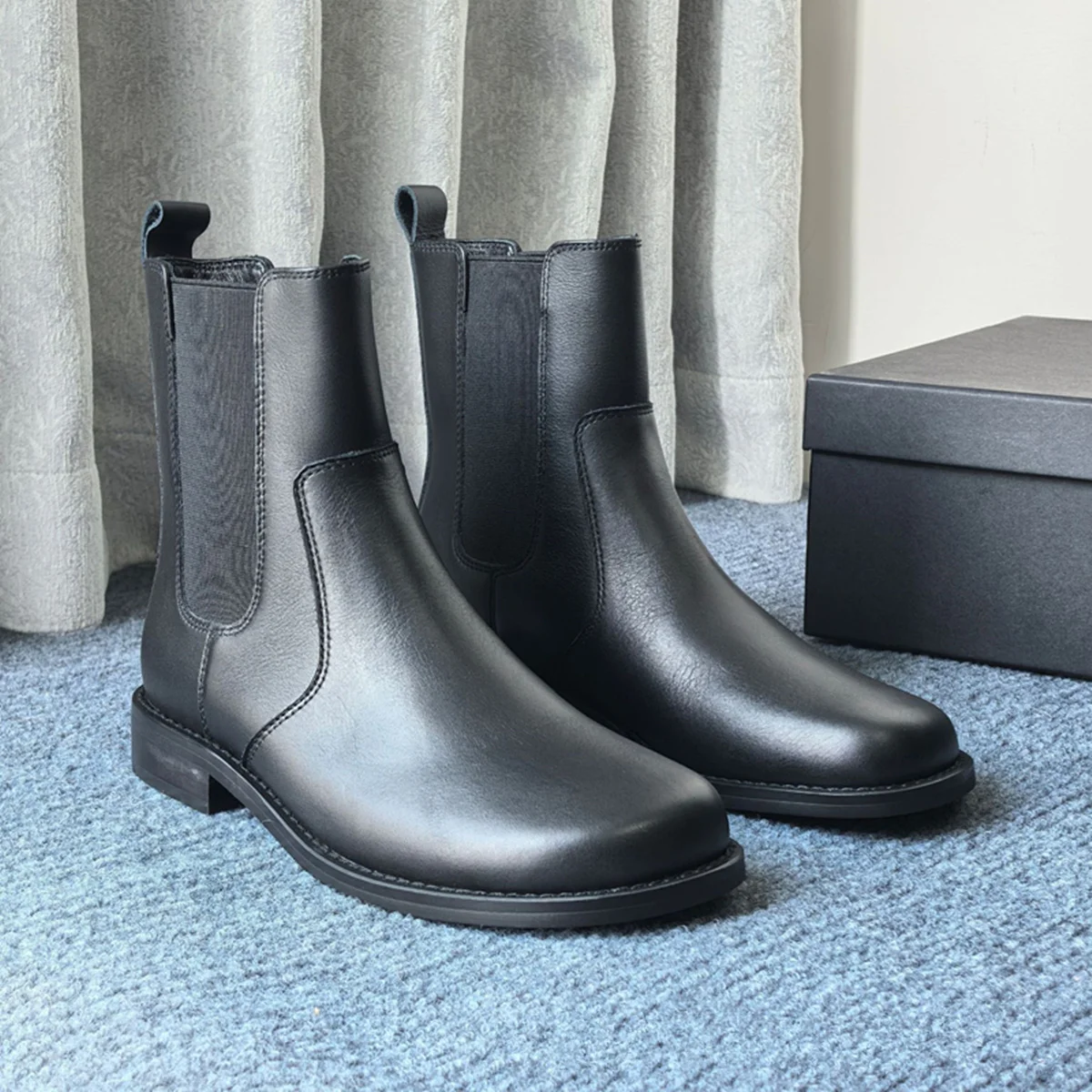 

Jenny&Dave Autumn Winter Slip On Ankle Boots Minimalist Women's Boots British Genuine Leather Chelsea Woman Shoes For Woman