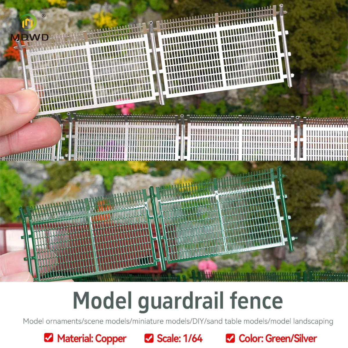 5 Stück 1/64 Maßstab Modell-Zaun Barrieren Netz Mikro-Landschaft Sandtisch Dekoration DIY Zubehör für Rennszenen-Diorama