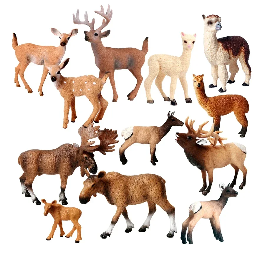 Toy Animals Figures Reindeer Elk Deer Antelope Animal Figurines Action Figure New year figures Christmas Decorations Kids Gifts