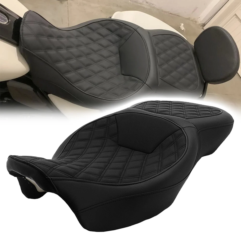 

Motorcycle PU Leather Cushions Two-Up Driver Passenger Seat For Harley Touring Road King Glide Special FLTRX FLTRXS 2009-2022